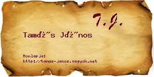 Tamás János névjegykártya