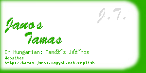 janos tamas business card